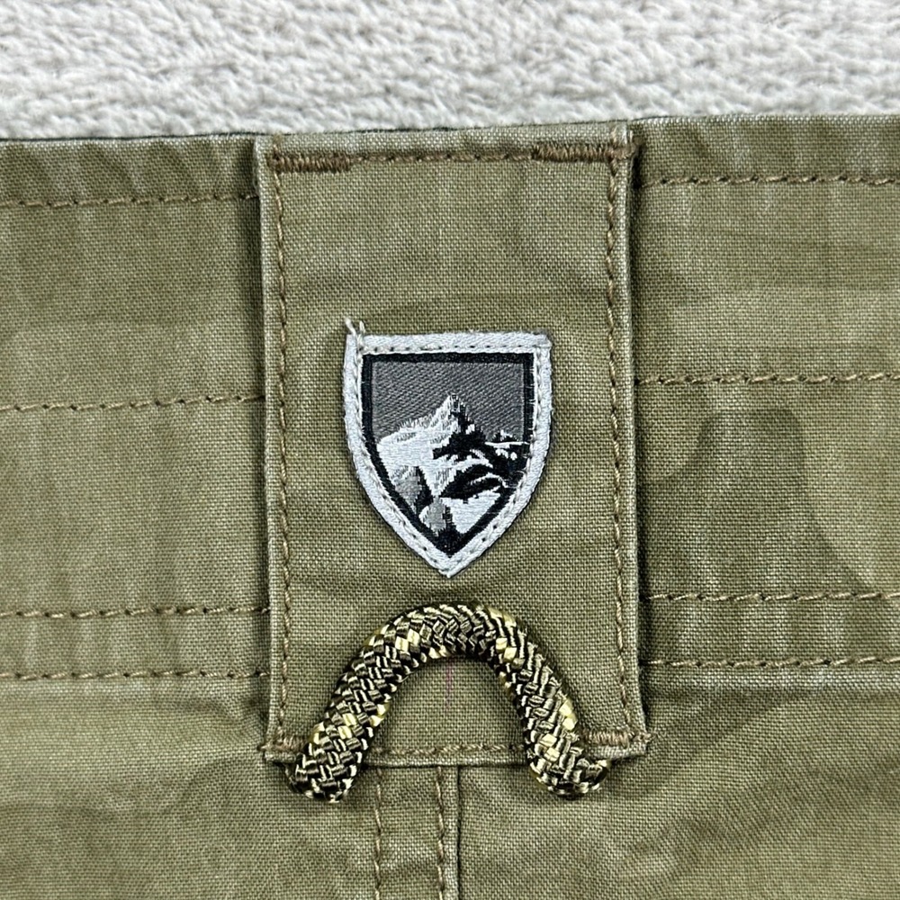 Kuhl Cargo Shorts Mens 36 Green Camo Vintage Patina Dye Hiking Outdoors Utility - Picture 4 of 11